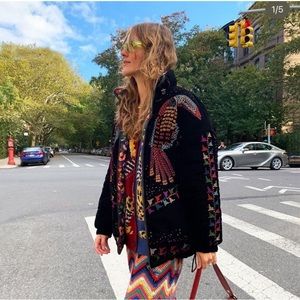 Farm Rio Reversible Embroidered Puffer Jacket Size L